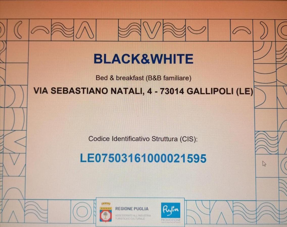 B&B Black-And-White Gallipoli Exteriér fotografie